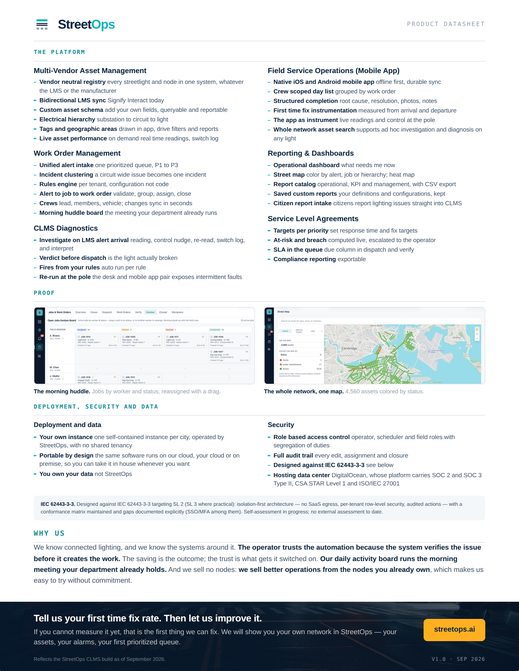 Page two of the StreetOps CLMS datasheet